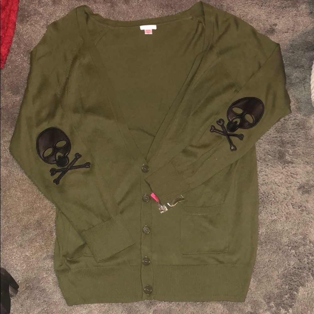 Olive green cardigan